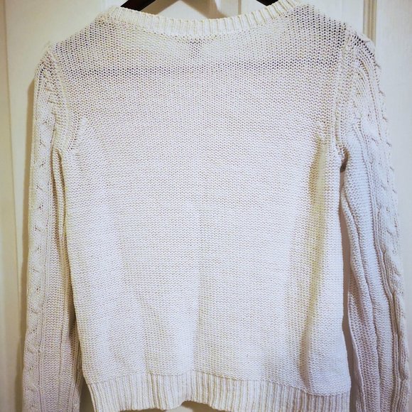 J. Crew White Fisherman's Sweater - Picture 2 of 5